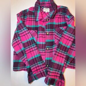 Stoosh Vibrant Plaid Jacket in Pink and Teal